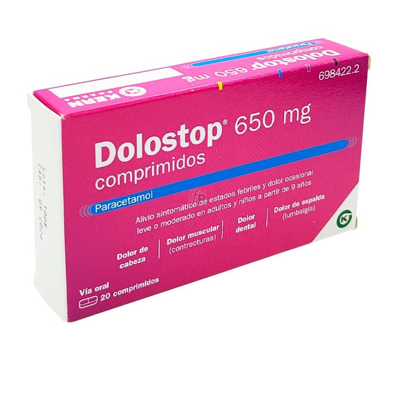 Dolostop 650 mg 20 comprimidos-PARACETAMOL