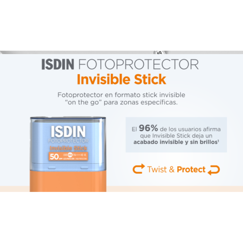 FOTOPROTECTOR ISDIN INVISIBLE SPF 50 STICK 10G
